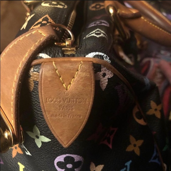 Auth Louis multicolour speedy noir - Picture 5 of 5